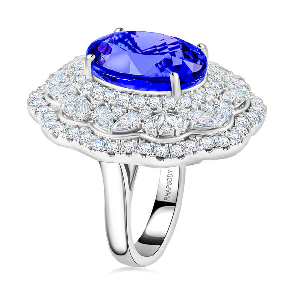 Chairman's Vault Collection - zertifiziert und geprüft RHAPSODY AAAA Tansanit und VS-EF Diamant Ring in 950 Platin - 20,10 ct. image number 8