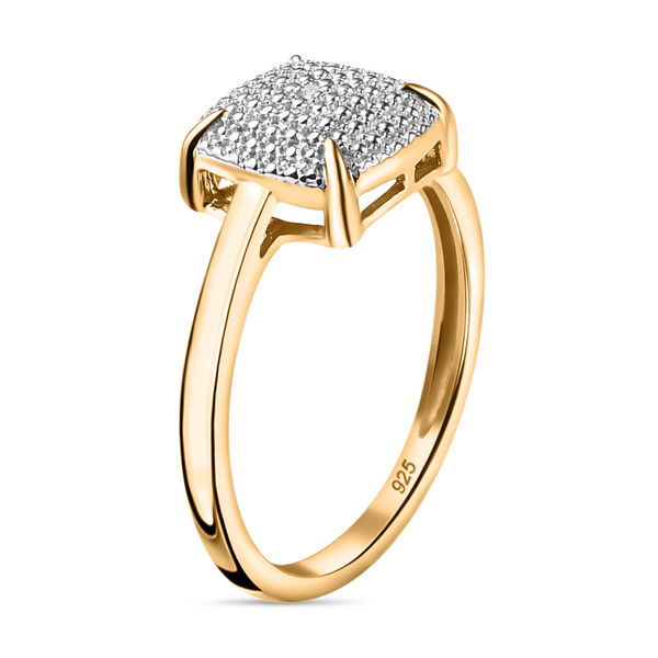 Wei&szlig;er Diamant P3 Ring 925 Silber Gelbgold Vermeil, ca. 0,01 ct. image number 4