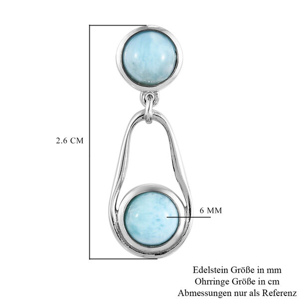 Larimar Ohrhänger 925 Silber platiniert ca. 3,14 ct  image number 5