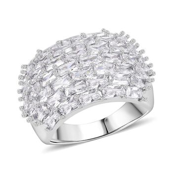 Wei&szlig;er Zirkonia Ring Nickelfreies Messing (Gr&ouml;&szlig;e 17.00)