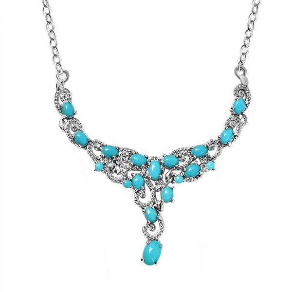 Amerikanische, nat&uuml;rliche Sleeping Beauty T&uuml;rkis-Halskette in Silber