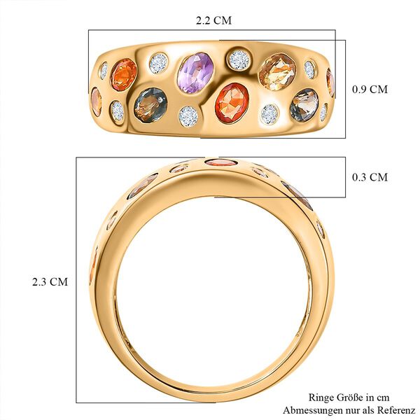 Mehrfarbiger Saphir und Zirkon-Ring - 2,10 ct. image number 6