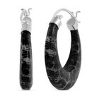 Schwarze Koralle Ohrringe 925 Silber