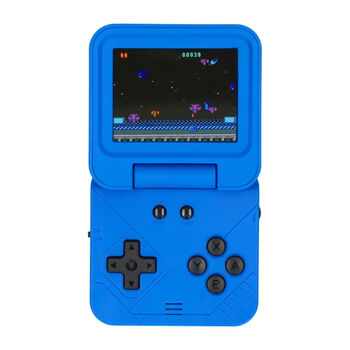 Retro-Handheld-Spielkonsole, Faltbar mit 240 der 80-ger | 2,8-Zoll-Farbdisplay, Blau
