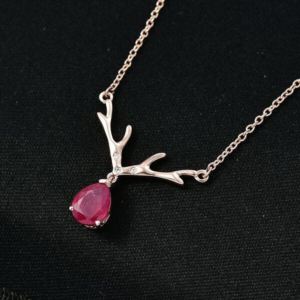 D'Joy afrikanische Rubin und Zirkon 45cm Halskette und Ohrringe image number 8