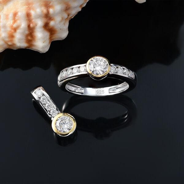 Zweifarbiges Moissanit Schmuckset - 1,76 ct. image number 2