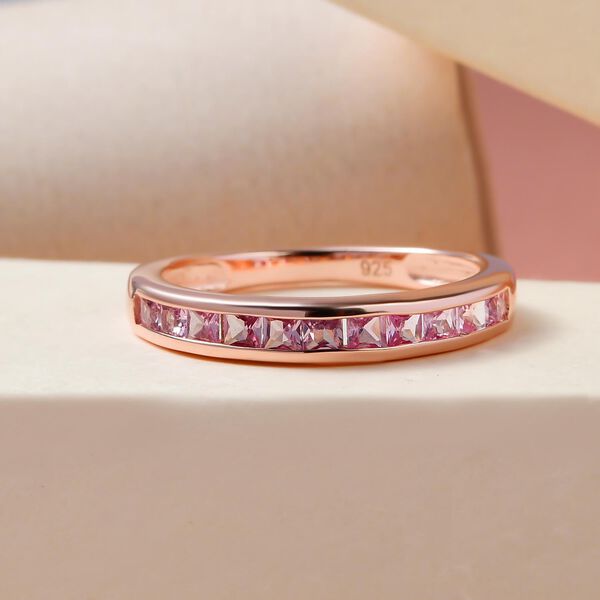 Rosa Saphir-Ring, 925 Silber rosévergoldet, ca. 0,78 ct image number 2