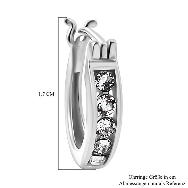 J Francis gefertigt mit SWAROVSKI- Wei&szlig;e Swarovski Kristall-Ohrringe, 925 Silber platiniert image number 6