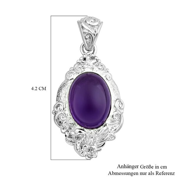 Royal Bali - Afrikanischer Amethyst Anh&auml;nger, 925 Silber, ca. 12.00 ct image number 5