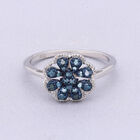 Blauer Diamant Ring, 925 Silber platiniert (Größe 16.00) ca. 0,25 ct image number 1