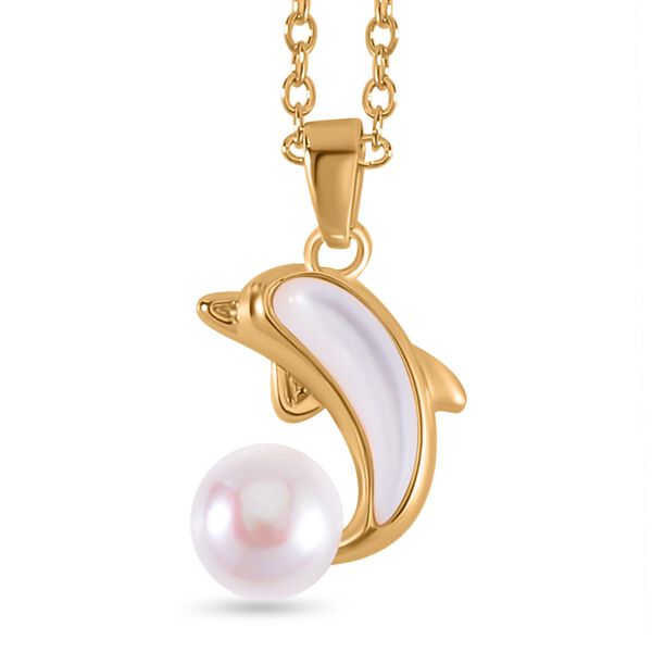 S&uuml;&szlig;wasser Perle, Wei&szlig;es Perlmutt Schmuckset Reines Messing