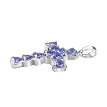 Tansanit Anh&auml;nger, 925 Silber rhodiniert - 1 ct.