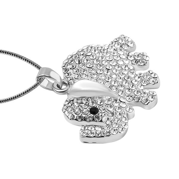 Elefanten-Halskette mit Schwarzem und Weißem Kristall, ca. 60 cm image number 3