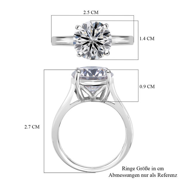 GRA zertifiziert Moissanit Ring 925 Silber rhodiniert (Gr&ouml;&szlig;e 18.00) ca. 5.50 ct image number 6