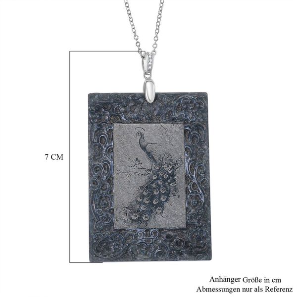 Nat&uuml;rlicher Olmek Jade Anh&auml;nger mit Kette ca. 50 cm, 925 Silber rhodiniert image number 5