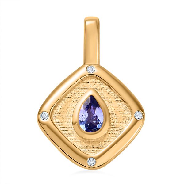 Tansanit und Zirkon Anh&auml;nger - 0,48 ct.