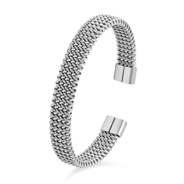 Geflochtenes Designer-flexibles Armreif, ca. 20,50g, silberfarben image number 4