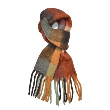 Weicher Karo-Schal, 40x225cm, orange