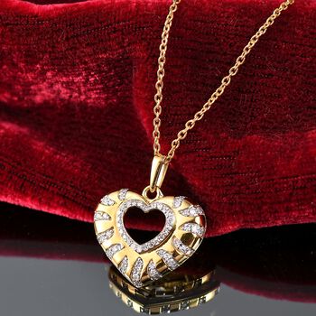 LUXURIANT SI Labor Diamant Anh&auml;nger mit 45cm Kette, 925 Silber 750 Gelbgold Vermeil - 0,33 ct.