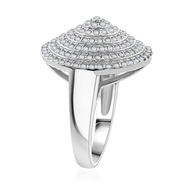 LUSTRO STELLA -   Weißer Zirkonia Ring 925 Silber rhodiniert (Größe 18.00) image number 4