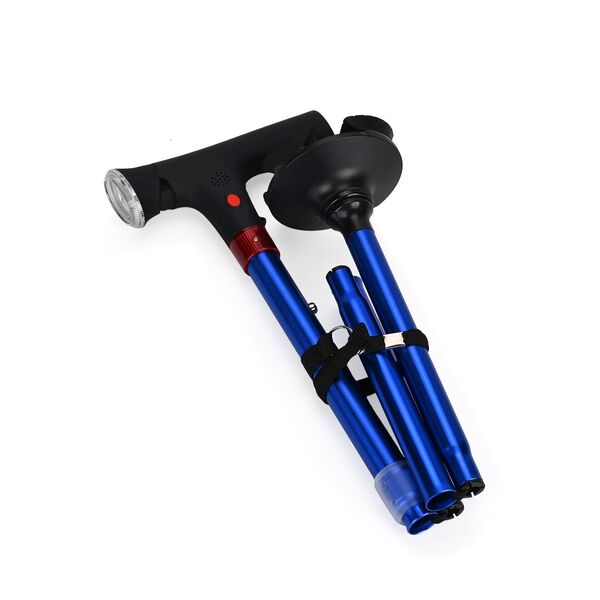 Klappbarer Smart-Walking-Stick mit drehbarem LED-Frontlicht, blau image number 8