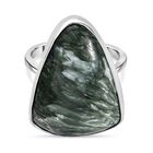Sibirischer Seraphinite Ring 925 Silber rhodiniert (Größe 19.00) ca. 16,35 ct