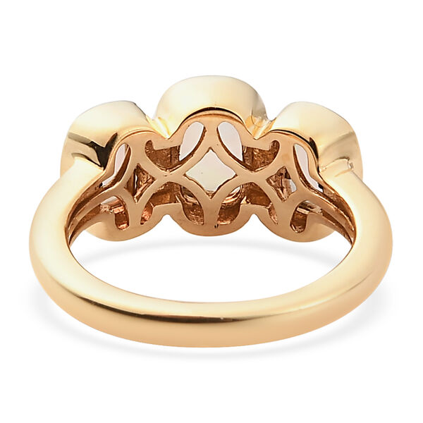 Nat&uuml;rlicher &Auml;thiopischer Opal 3 Stein Ring 925 Silber vergoldet  ca. 1,29 ct image number 6