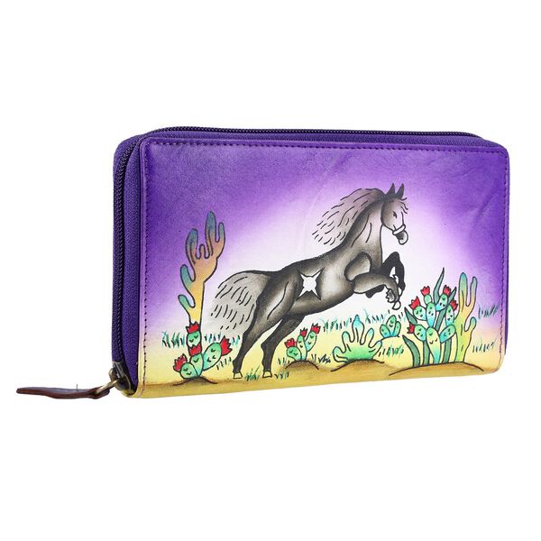 SUKRITI Brieftasche aus Echtleder, Pferdemuster image number 4