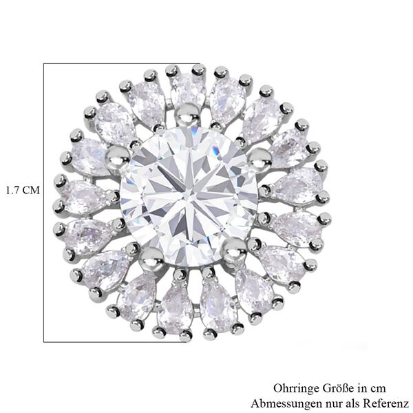 Weiße Zirkonia Ohrringe, silberfarben image number 5