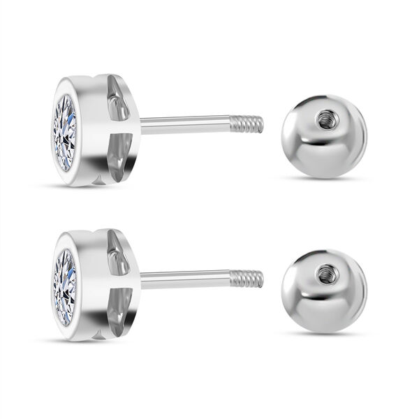 LUXURIANT 0,50 ct. SGL zertifizierte VS-EF Labor Diamant Ohrringe, 925 Silber rhodiniert image number 5