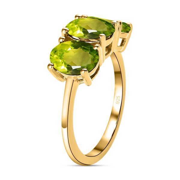 2er-Set, nat&uuml;rlicher Peridot Trilogie-Ring und Anh&auml;nger in Silber, 5,10 ct. image number 5
