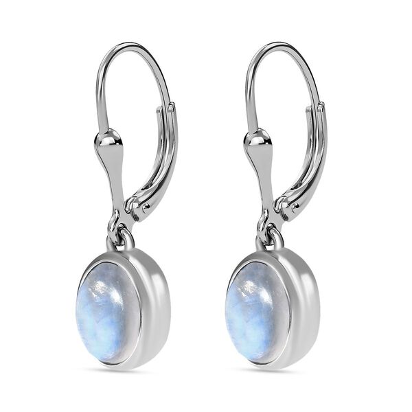 Premium Regenbogen Mondstein Ohrringe - 3,89 ct. image number 5