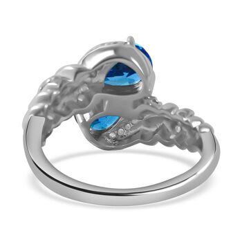 LUSTRO STELLA blauer und wei&szlig;er Zirkonia-Ring - 4,77 ct.