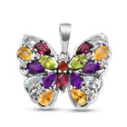 Mehrfarbiger Edelstein-Anhänger, 925 Silber platiniert ca. 4,15 ct