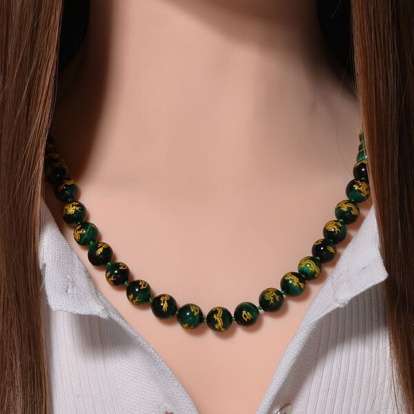 Grüne Tigerauge-Halskette, 50 cm - 335 ct. image number 2