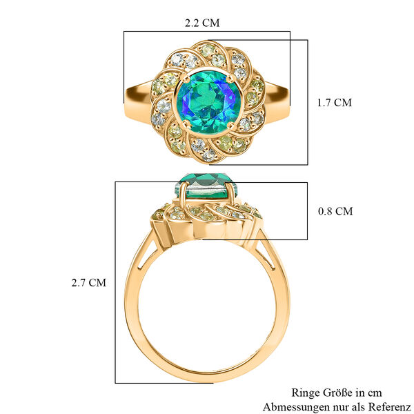 D'Joy Pfau Triplett Quarz, Peridot und blauer Apatit Ring - 2,76 ct. image number 6