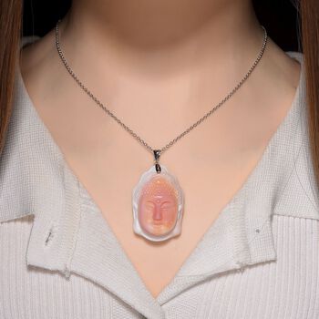 D'Joy Nat&uuml;rlicher Rosa K&ouml;nigsmuschel Perle Anh&auml;nger mit 50cm Kette - 92,50 ct.