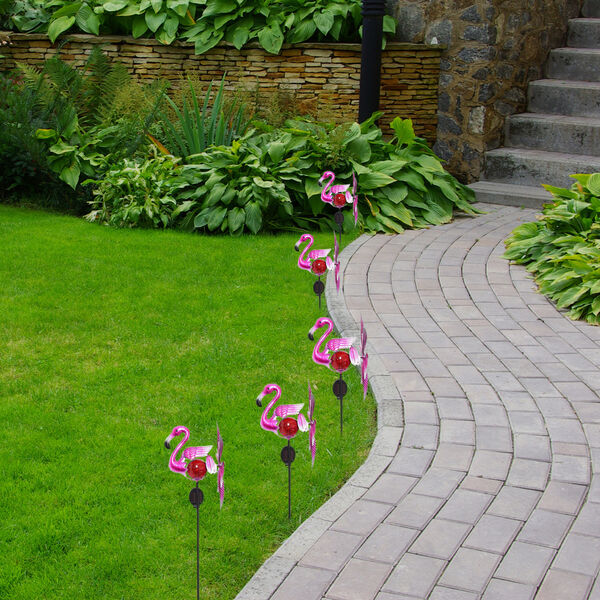 Solarbetriebener Windspinner: Rosa Flamingo image number 3