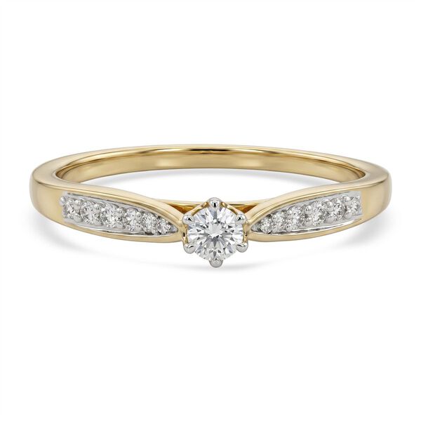 LUXURIANT DIAMOND - Lab Grown Diamant SI-GH Ring 925 Silber 750 Gelbgold vermeil (Gr&ouml;&szlig;e 18.00) ca. 0,26 ct