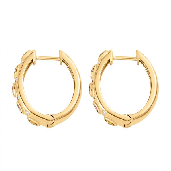 Nat&uuml;rliche, mehrfarbige Turmalin und Zirkon-Creolen - 1,27 ct. image number 4