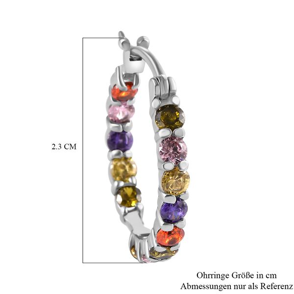 Mehrfarbige Zirkonia Ohrringe  Edelstahl image number 5