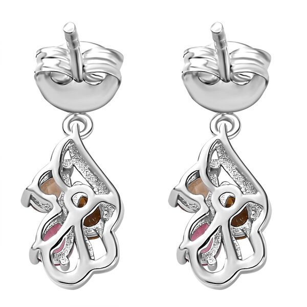 AA Mehrfarbig-Turmalin Ohrringe 925 Silber rhodiniert ca. 0,95 ct. image number 5