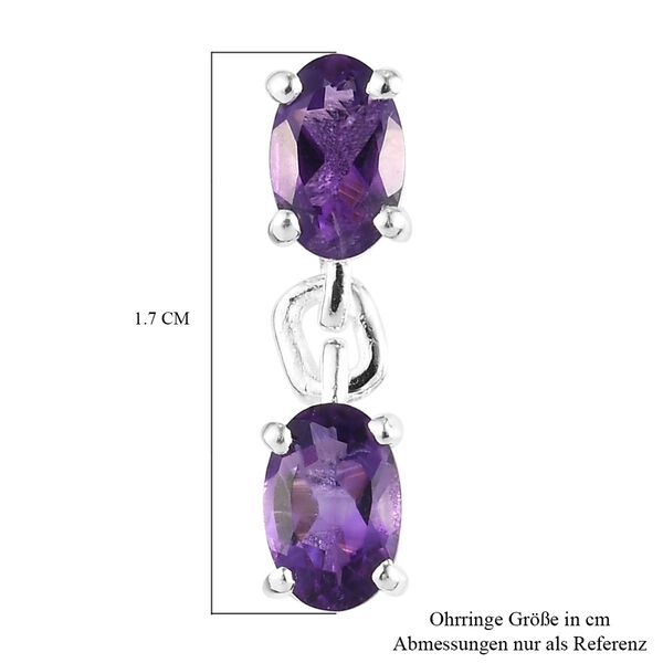 Afrikanischer Amethyst Ohrringe 925 Silber ca. 1,56 ct image number 5
