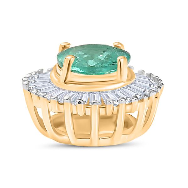 AAA Kagem sambischer Smaragd und Diamant Anh&auml;nger in 375 Gold - 0,62 ct. image number 4