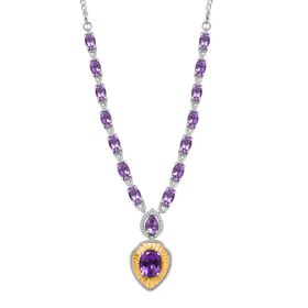 AA Marokkanische Amethyst und Zirkon-Halskette, 45 cm - 9,13 ct.