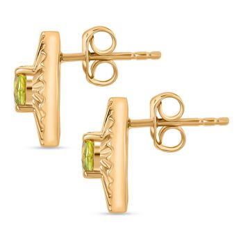 Peridot Ohrringe 925 Silber vergoldet ca. 1.08 ct