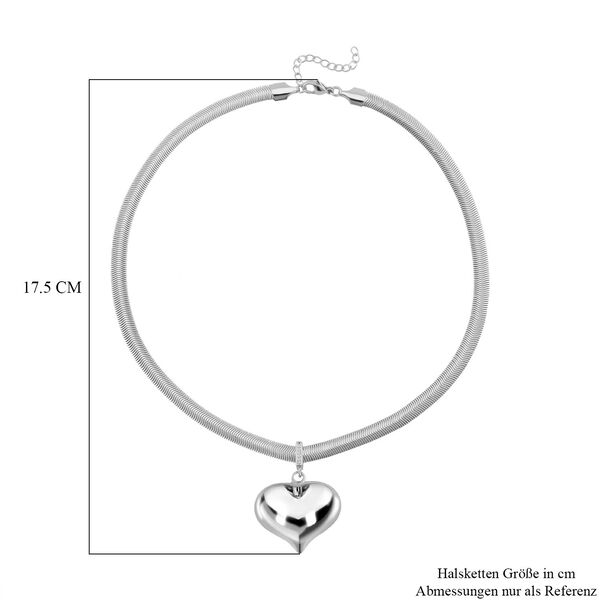 Herz Halskette in Silberton, 45+5 cm image number 7