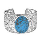 Blaues Türkis Armreif, ca. 19 cm, platiniert ca. 56.79 ct