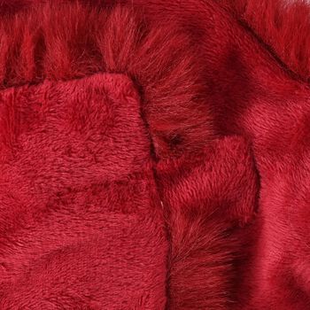 Damen Schal aus Kunstfell mit Magneten, Weinrot