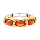 Korevora Sonnenstein 3-Stein-Ring, 925 Silber vergoldet (Gr&ouml;&szlig;e 20.00) ca. 1.49 ct